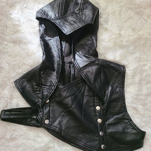 🌺Vintage crop leather vest🌺